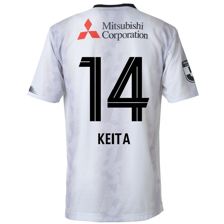 Men Football Keita Yamashita #14 White Black Away Jersey 2024/25 T-Shirt Australia