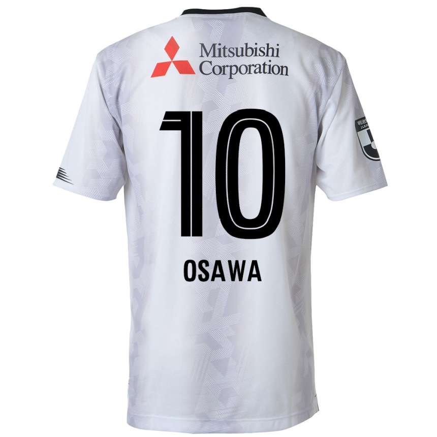 Men Football Shuzo Osawa #10 White Black Away Jersey 2024/25 T-Shirt Australia