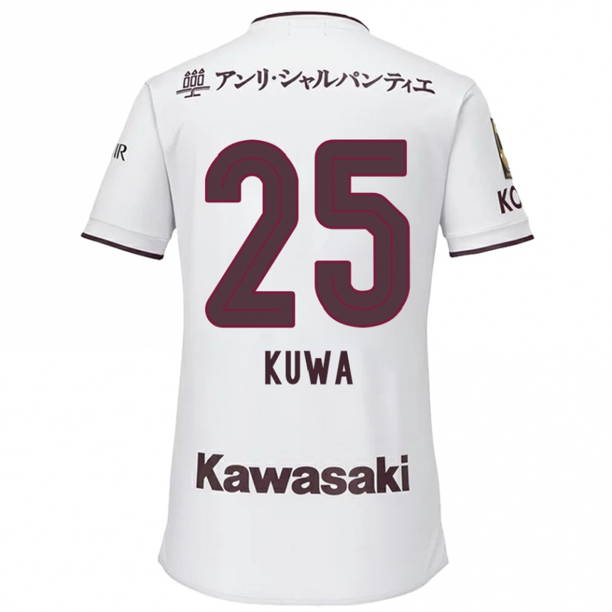 Men Football Yuya Kuwasaki #25 White Red Away Jersey 2024/25 T-Shirt Australia