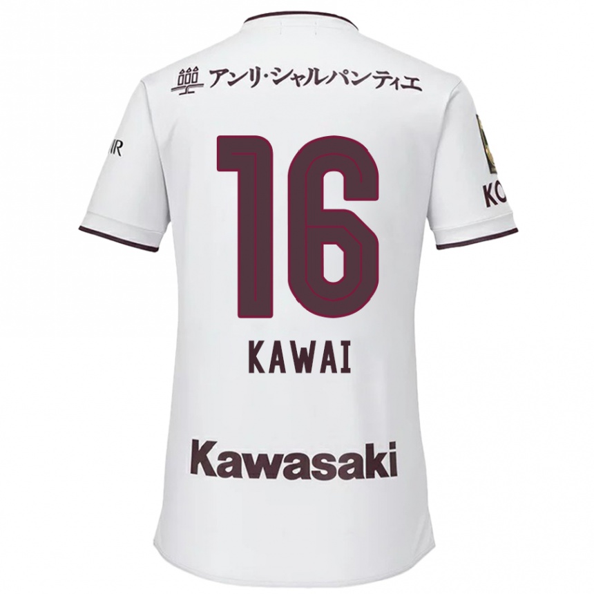 Men Football Yuka Kawai #16 White Red Away Jersey 2024/25 T-Shirt Australia