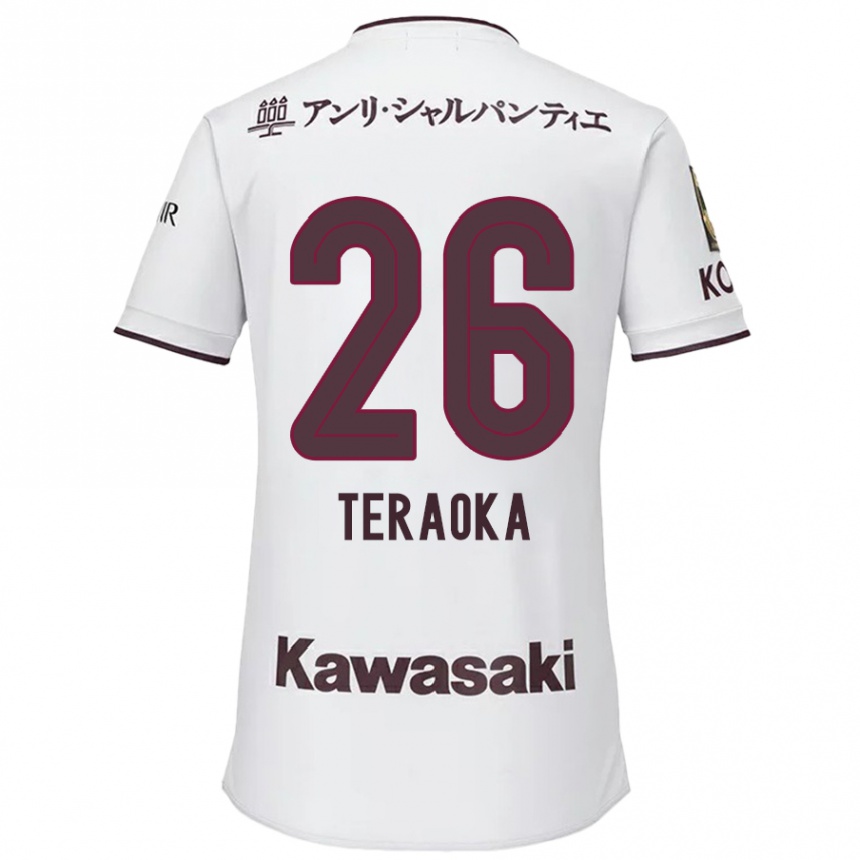 Men Football Yuma Teraoka #26 White Red Away Jersey 2024/25 T-Shirt Australia