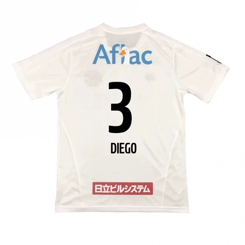 Men Football Diego #3 White Black Away Jersey 2024/25 T-Shirt Australia