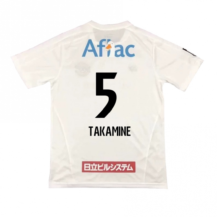 Men Football Tomoki Takamine #5 White Black Away Jersey 2024/25 T-Shirt Australia