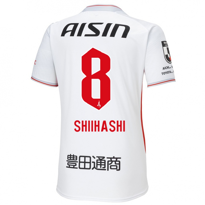 Men Football Keiya Shiihashi #8 White Yellow Red Away Jersey 2024/25 T-Shirt Australia