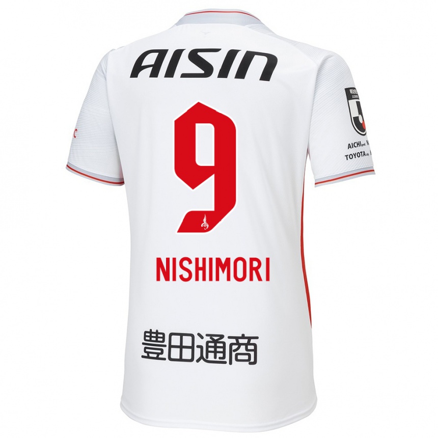 Men Football Naoto Nishimori #9 White Yellow Red Away Jersey 2024/25 T-Shirt Australia