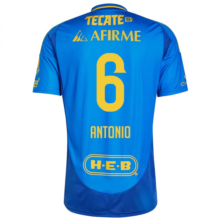 Men Football Nancy Antonio #6 Blue Yellow Away Jersey 2024/25 T-Shirt Australia