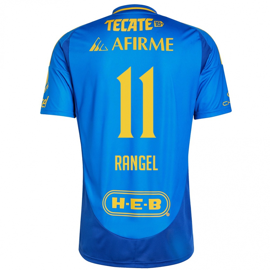 Men Football Nayeli Rangel #11 Blue Yellow Away Jersey 2024/25 T-Shirt Australia