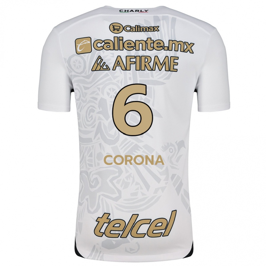 Men Football Joe Corona #6 White Black Away Jersey 2024/25 T-Shirt Australia