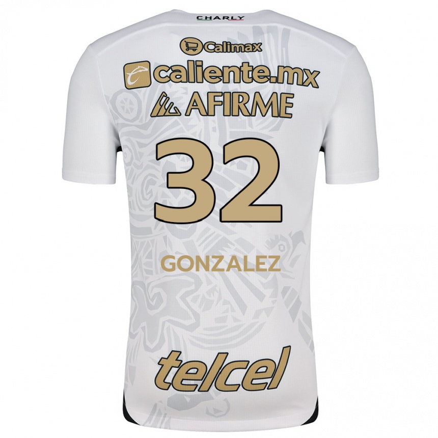 Men Football Carlos González #32 White Black Away Jersey 2024/25 T-Shirt Australia