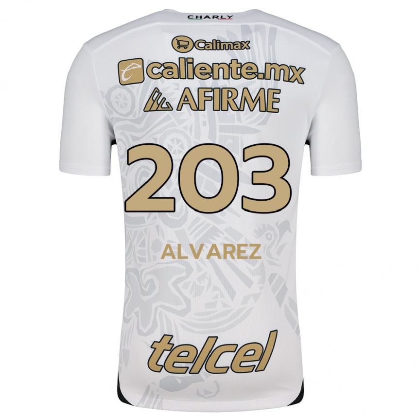 Men Football Jaime Álvarez #203 White Black Away Jersey 2024/25 T-Shirt Australia