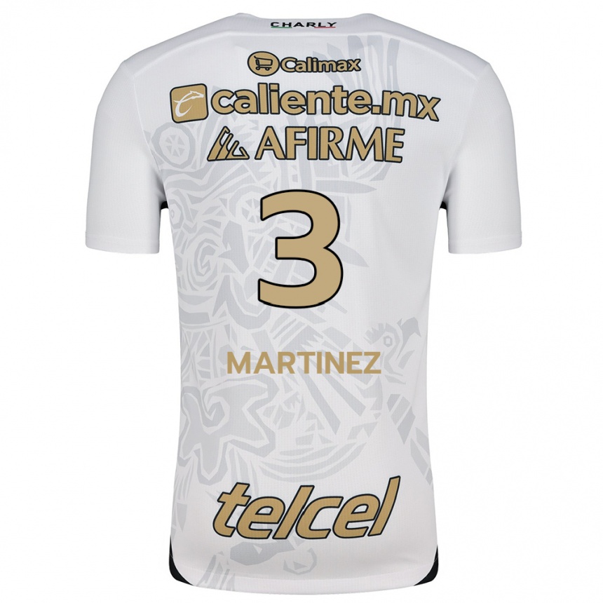 Men Football Nathaly Martínez #3 White Black Away Jersey 2024/25 T-Shirt Australia