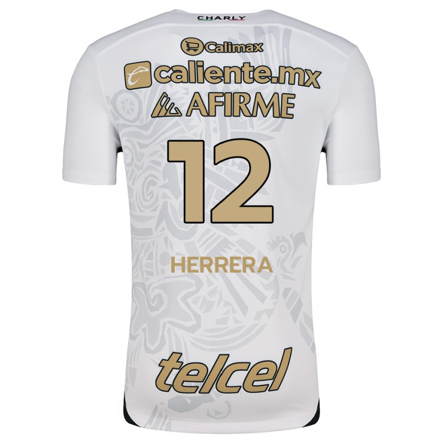 Men Football Melissa Herrera #12 White Black Away Jersey 2024/25 T-Shirt Australia