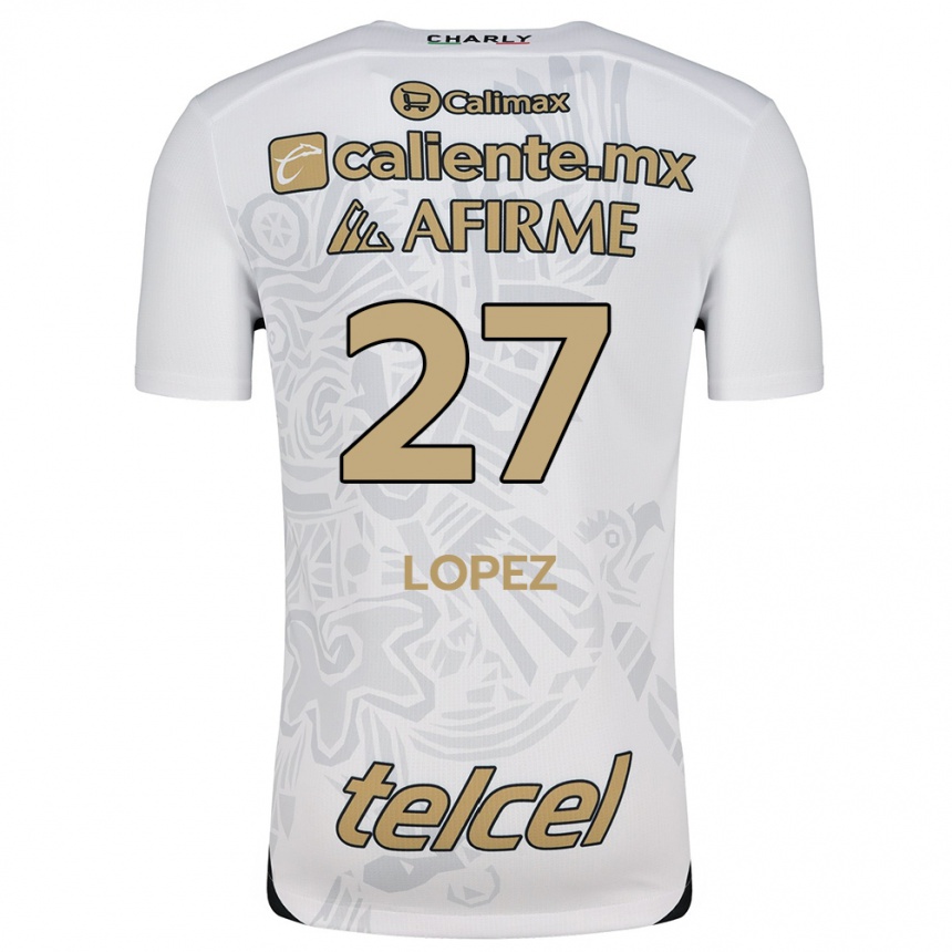 Men Football Victoria López #27 White Black Away Jersey 2024/25 T-Shirt Australia