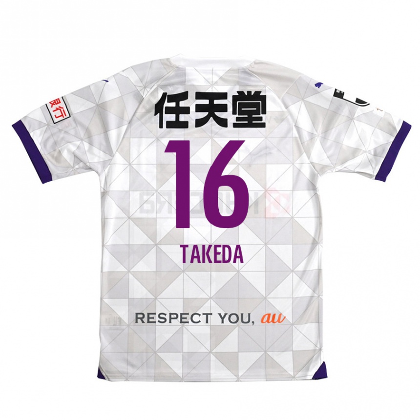 Men Football Shohei Takeda #16 White Purple Away Jersey 2024/25 T-Shirt Australia