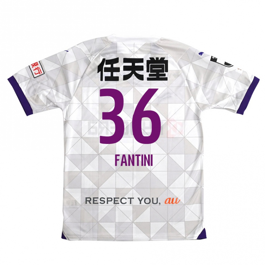 Men Football Akira Fantini #36 White Purple Away Jersey 2024/25 T-Shirt Australia