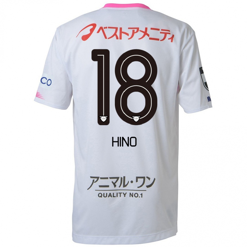 Men Football Shota Hino #18 White Blue Pink Away Jersey 2024/25 T-Shirt Australia