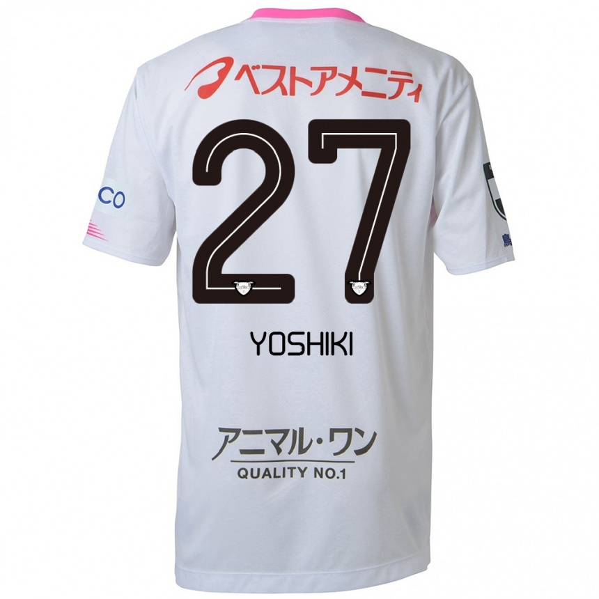 Men Football Yoshiki Narahara #27 White Blue Pink Away Jersey 2024/25 T-Shirt Australia