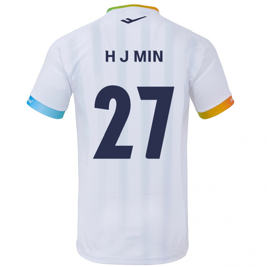 Men Football Ji-Hoon Min #27 White Blue Away Jersey 2024/25 T-Shirt Australia