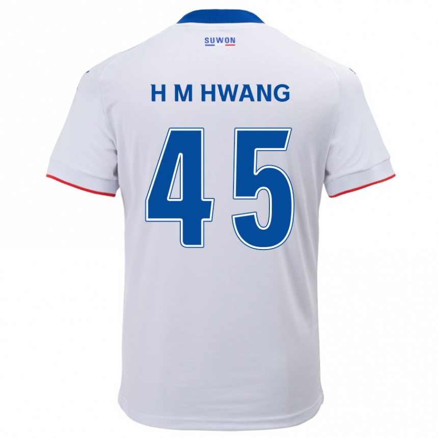 Men Football Myung-Hyun Hwang #45 White Blue Away Jersey 2024/25 T-Shirt Australia