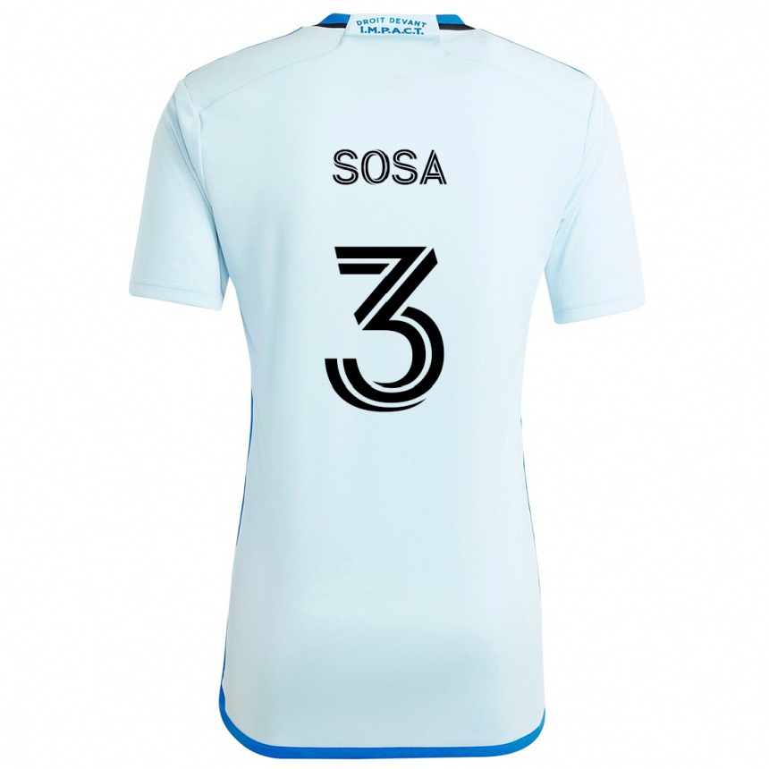 Men Football Joaquín Sosa #3 Ice Blue Away Jersey 2024/25 T-Shirt Australia