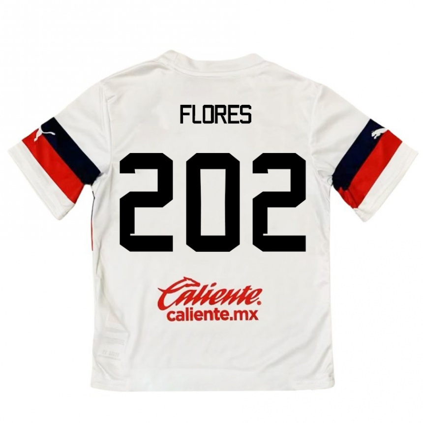 Men Football Daniel Flores #202 White Red Away Jersey 2024/25 T-Shirt Australia