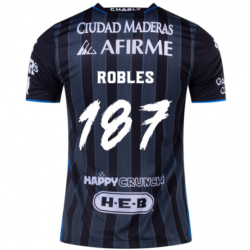 Men Football Juan Robles #187 White Black Away Jersey 2024/25 T-Shirt Australia