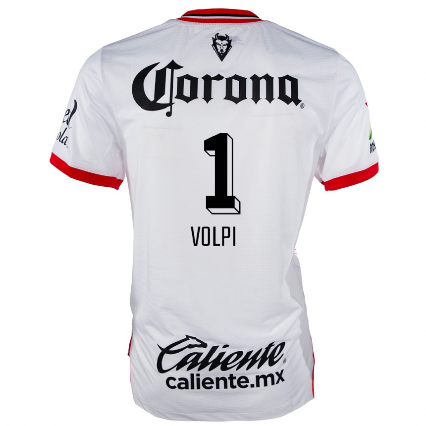 Men Football Tiago Volpi #1 White Red Away Jersey 2024/25 T-Shirt Australia