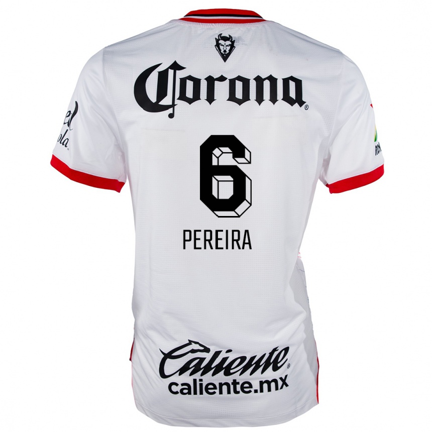 Men Football Federico Pereira #6 White Red Away Jersey 2024/25 T-Shirt Australia