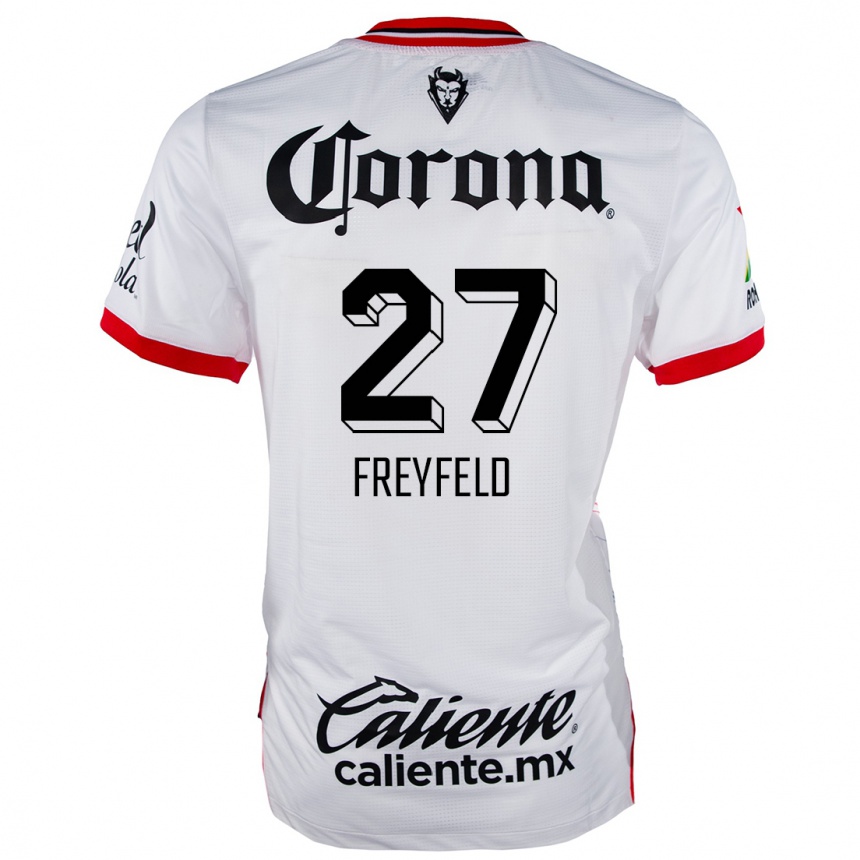 Men Football Emiliano Freyfeld #27 White Red Away Jersey 2024/25 T-Shirt Australia