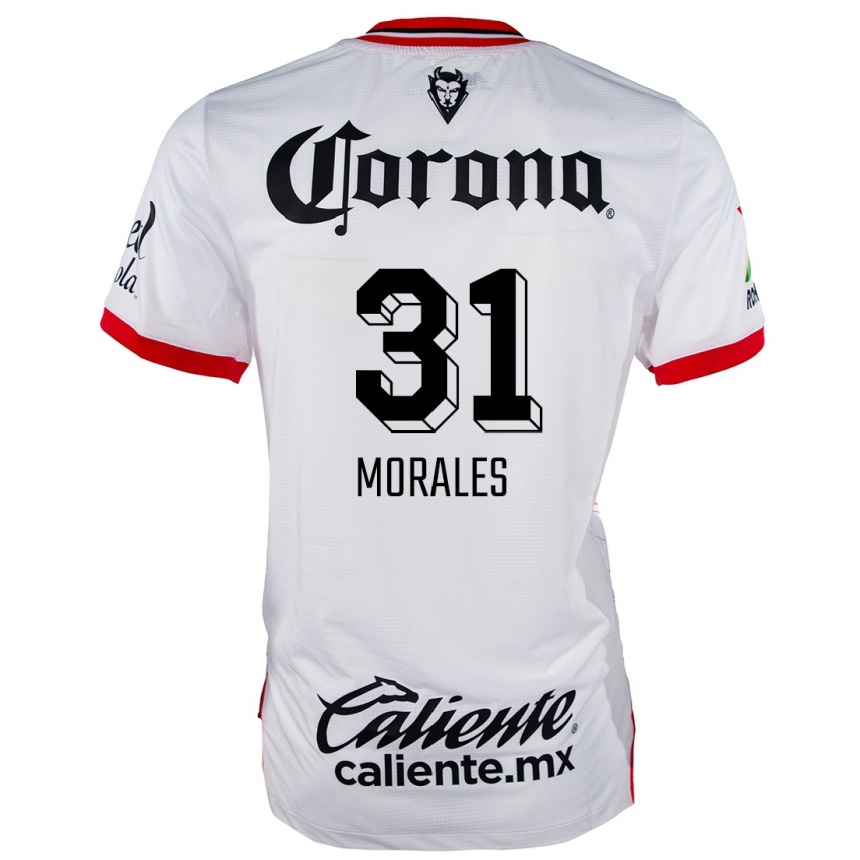 Men Football Robert Morales #31 White Red Away Jersey 2024/25 T-Shirt Australia