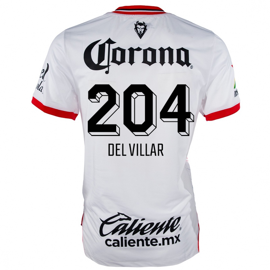 Men Football Everardo Del Villar #204 White Red Away Jersey 2024/25 T-Shirt Australia