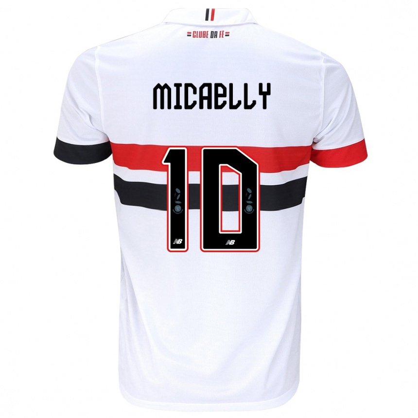 Women Football Micaelly #10 White Red Black Home Jersey 2024/25 T-Shirt Australia