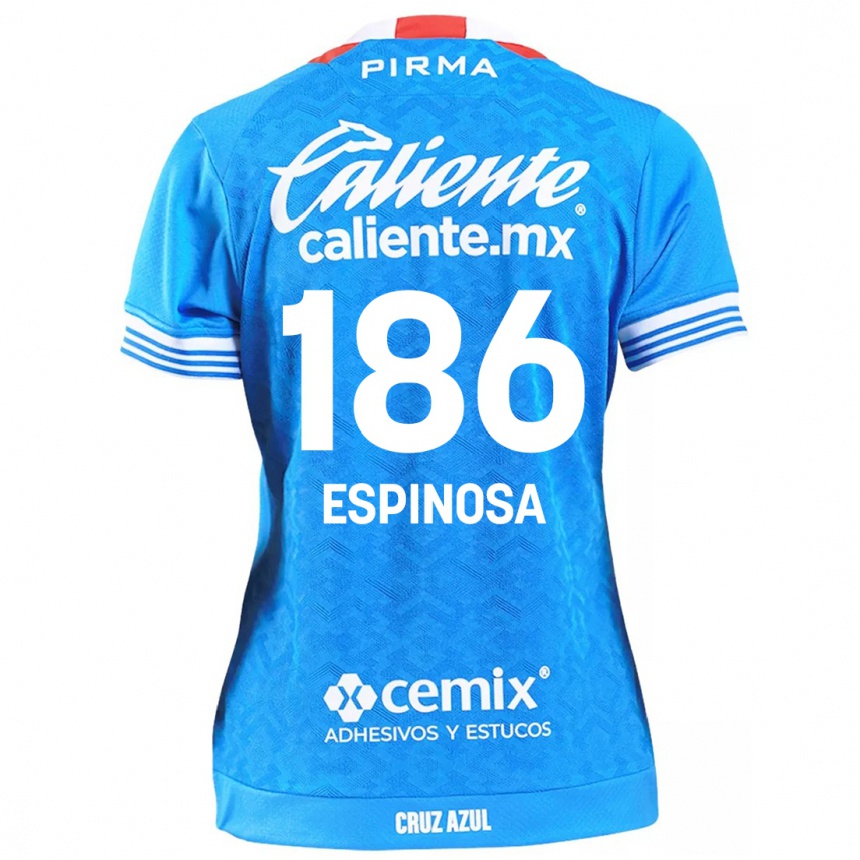 Women Football Brandón Espinosa #186 Sky Blue Home Jersey 2024/25 T-Shirt Australia