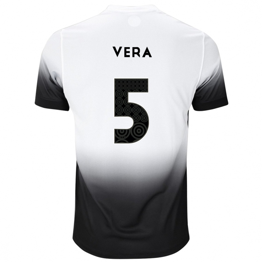 Women Football Fausto Vera #5 White Black Home Jersey 2024/25 T-Shirt Australia