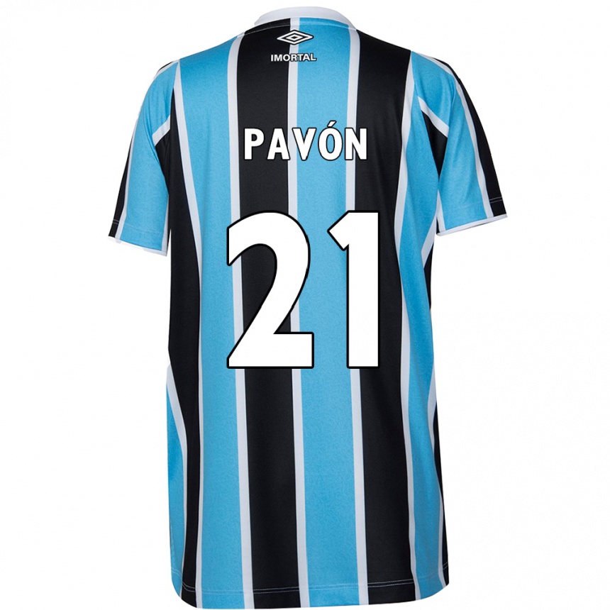 Women Football Cristian Pavón #21 Blue Black White Home Jersey 2024/25 T-Shirt Australia