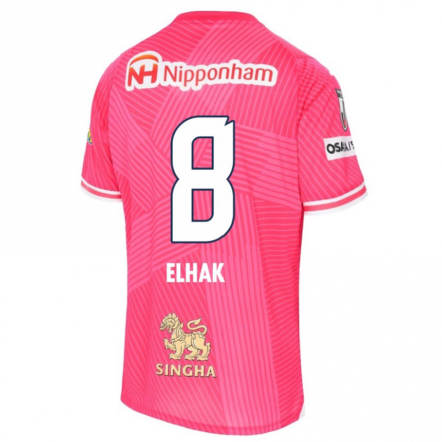 Women Football Akuro Elhak #8 Pink White Home Jersey 2024/25 T-Shirt Australia