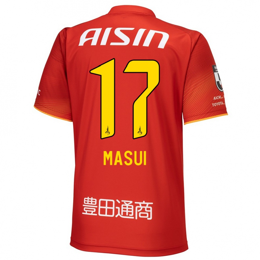 Women Football Ken Masui #17 Red White Yellow Home Jersey 2024/25 T-Shirt Australia