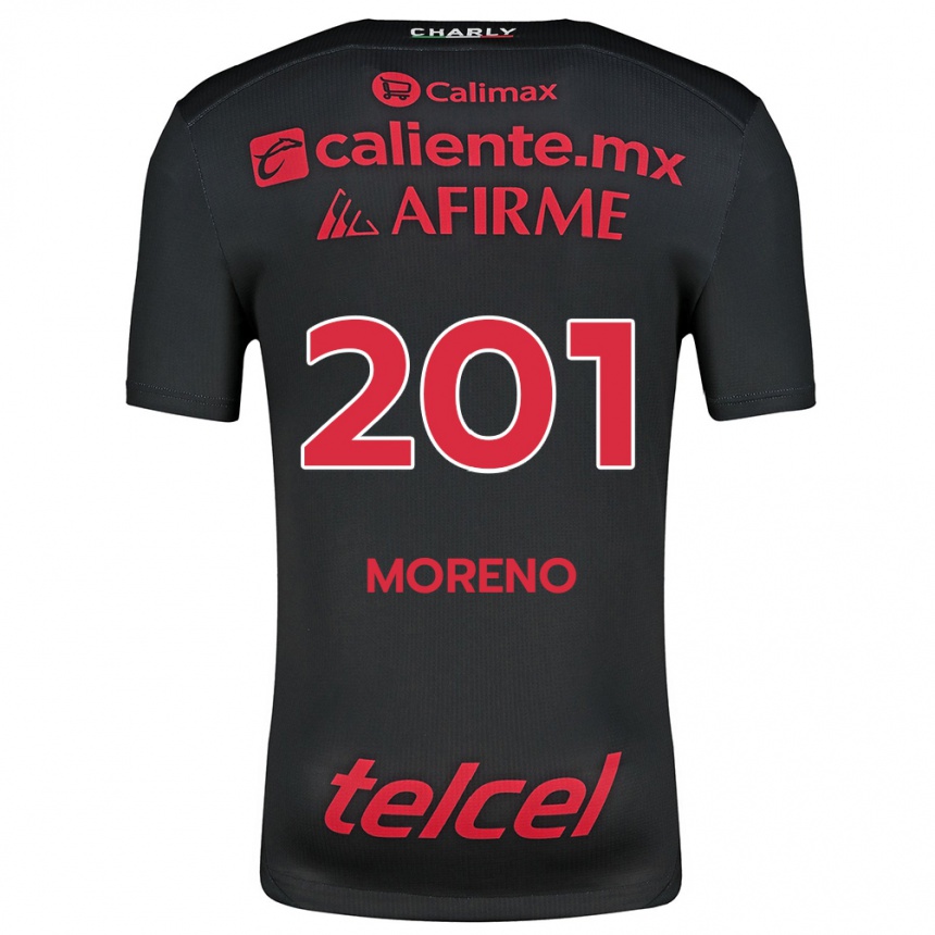 Women Football Jesús Moreno #201 Black Red Home Jersey 2024/25 T-Shirt Australia