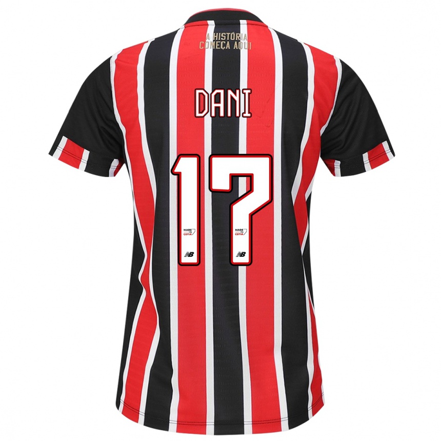 Women Football Dani #17 Black Red White Away Jersey 2024/25 T-Shirt Australia