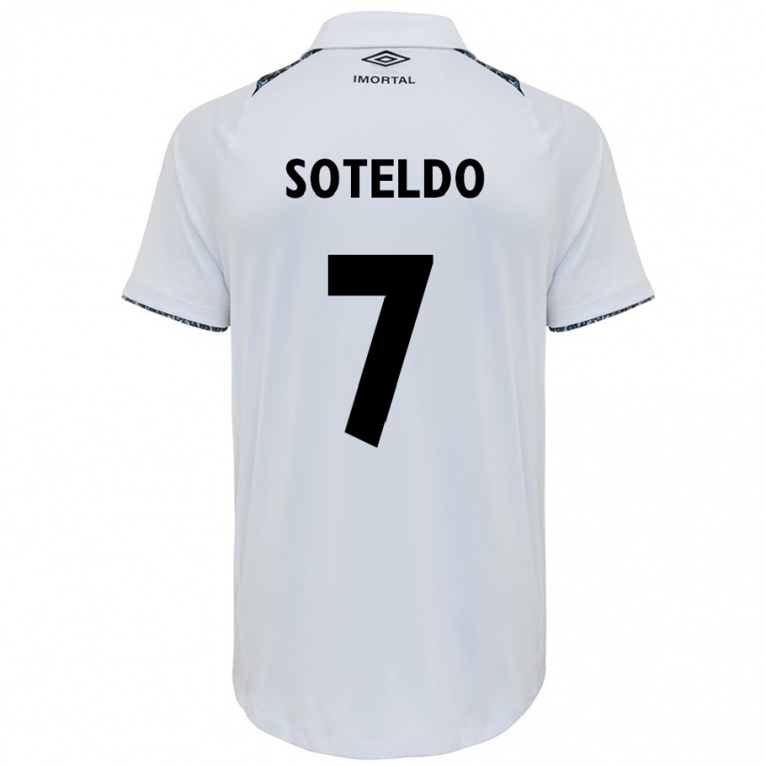 Women Football Yeferson Soteldo #7 White Blue Away Jersey 2024/25 T-Shirt Australia