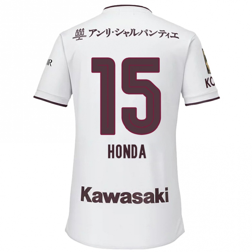 Women Football Yuki Honda #15 White Red Away Jersey 2024/25 T-Shirt Australia