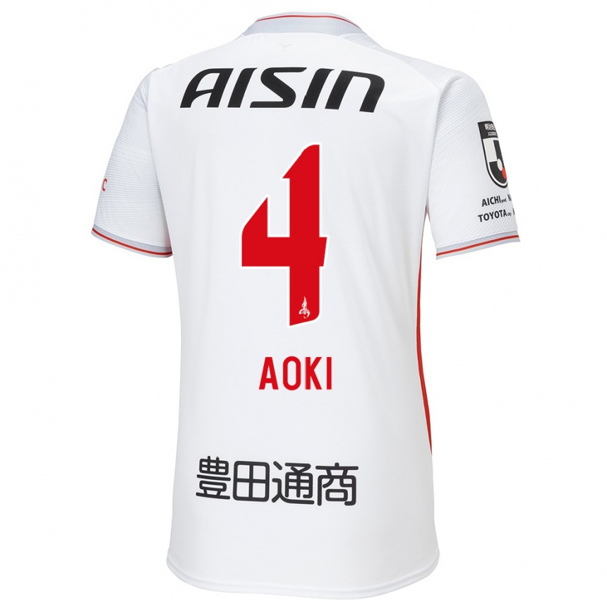 Women Football Masamune Aoki #4 White Yellow Red Away Jersey 2024/25 T-Shirt Australia