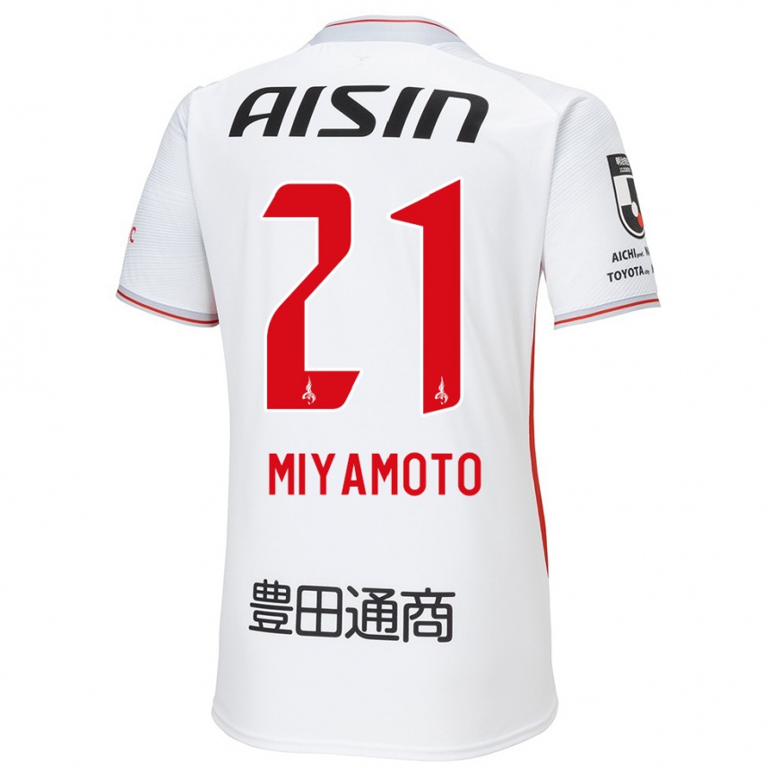 Women Football Kodai Miyamoto #21 White Yellow Red Away Jersey 2024/25 T-Shirt Australia