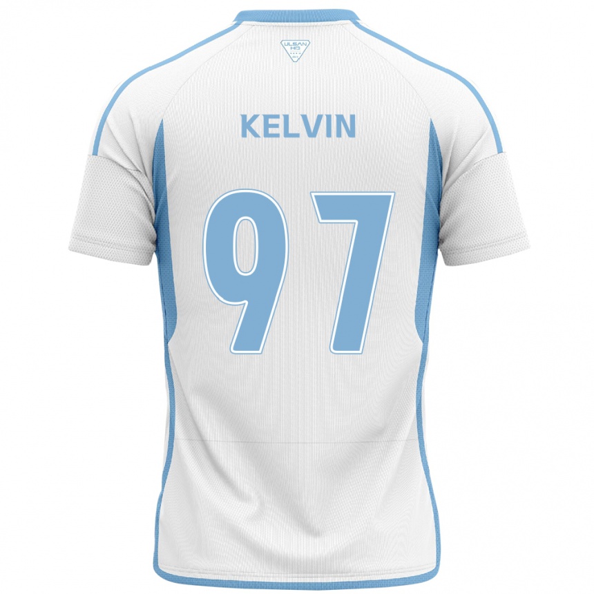 Women Football Kelvin #97 White Blue Away Jersey 2024/25 T-Shirt Australia