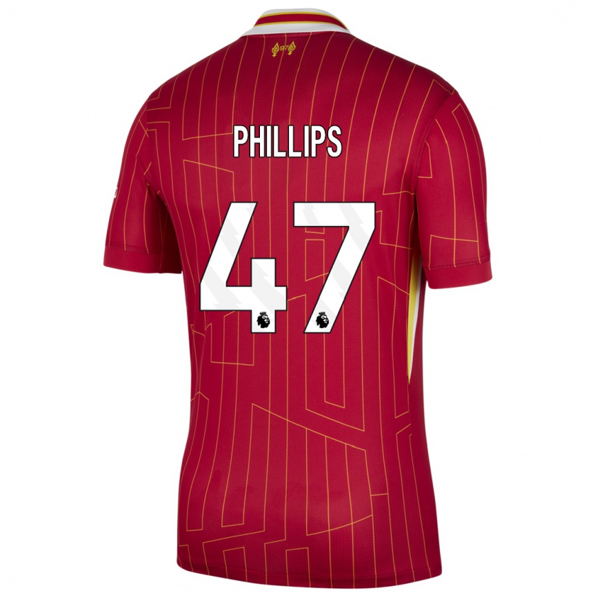 Kids Football Nathaniel Phillips #47 Red Yellow White Home Jersey 2024/25 T-Shirt Australia