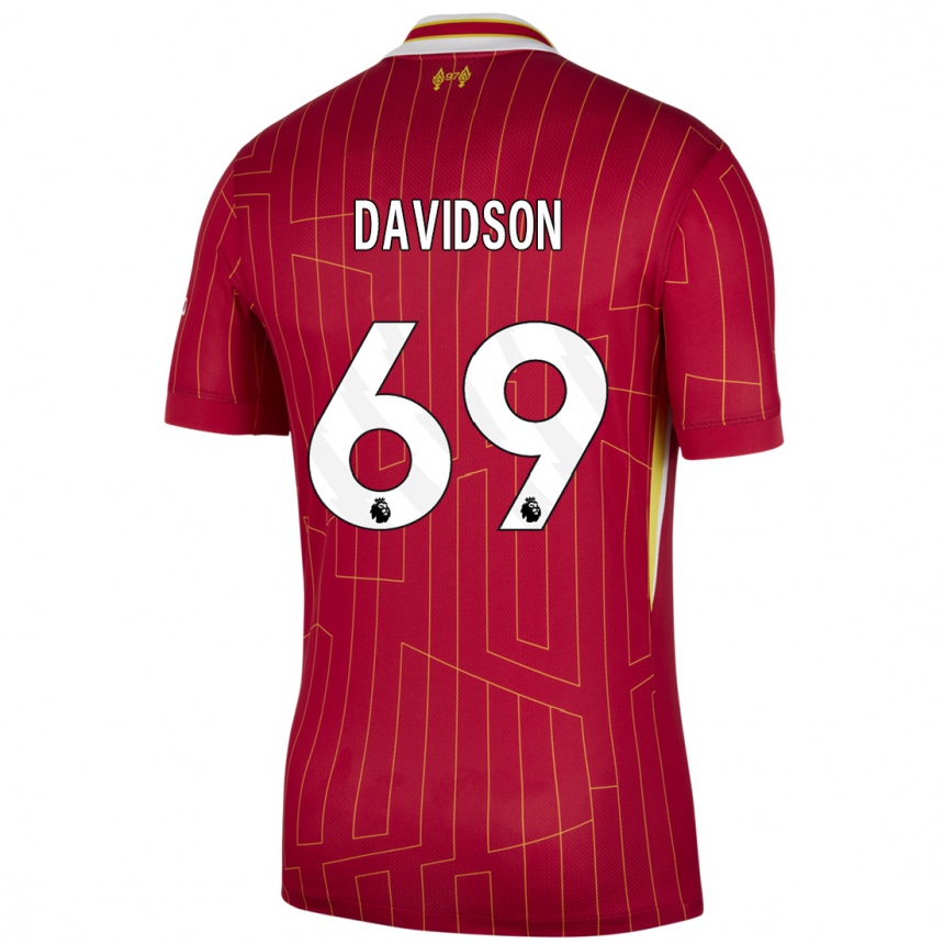 Kids Football Josh Davidson #69 Red Yellow White Home Jersey 2024/25 T-Shirt Australia