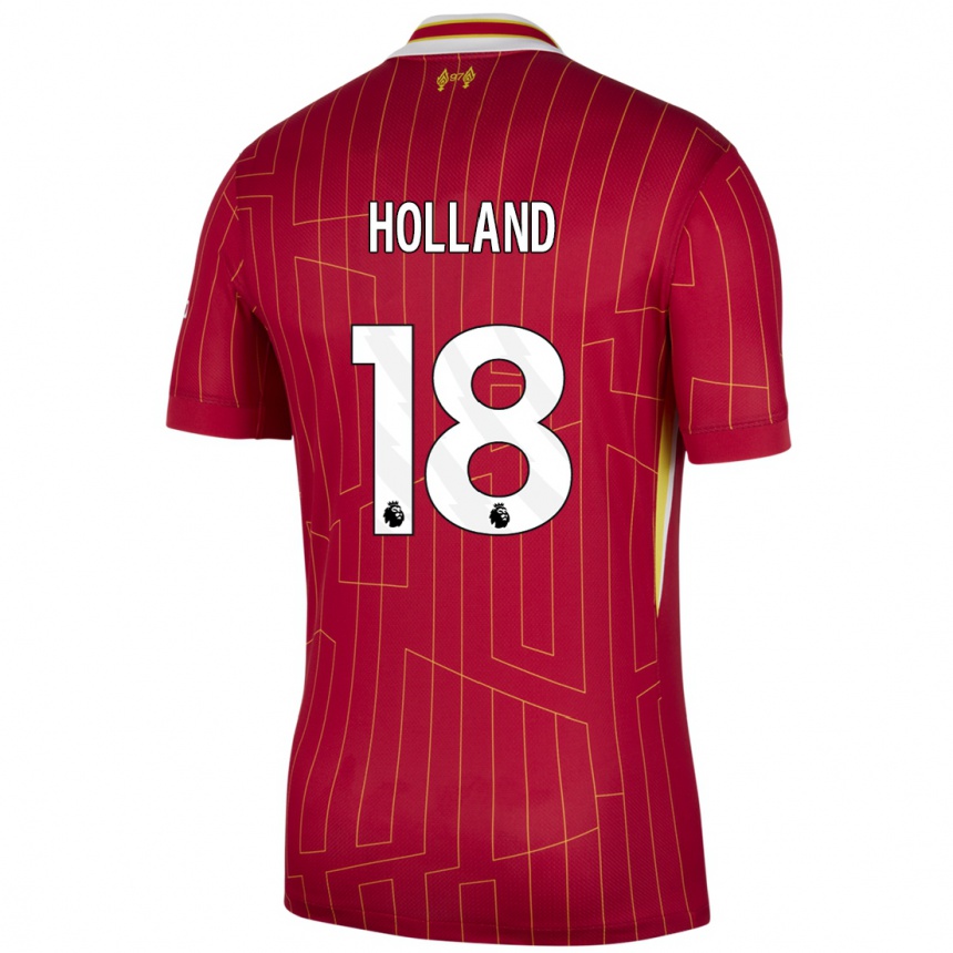 Kids Football Ceri Holland #18 Red Yellow White Home Jersey 2024/25 T-Shirt Australia