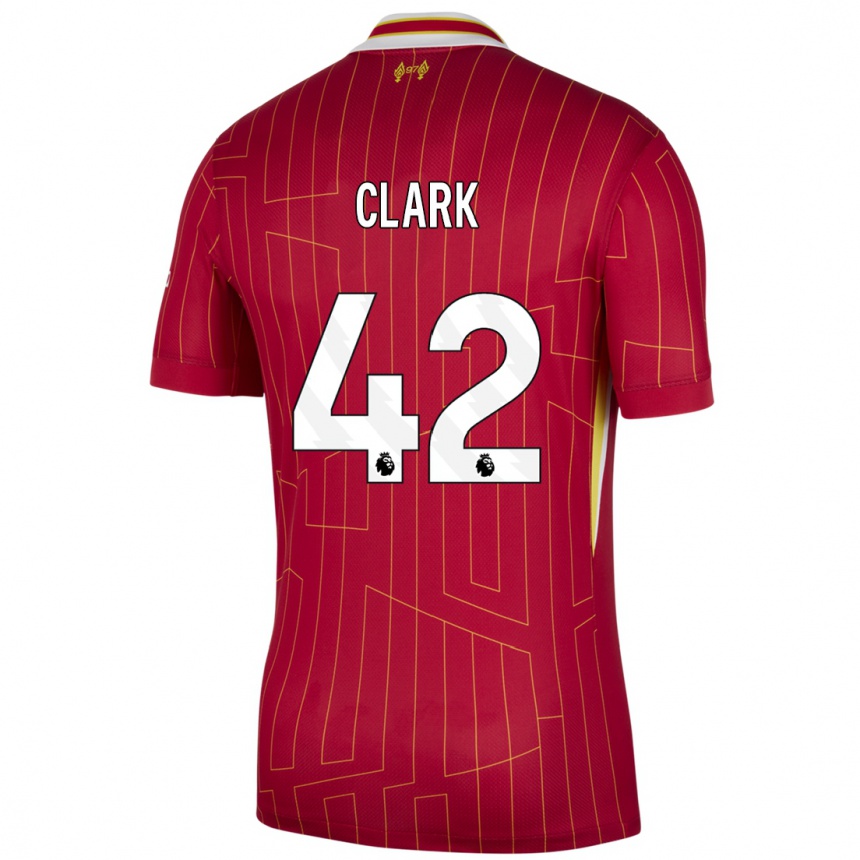 Kids Football Bobby Clark #42 Red Yellow White Home Jersey 2024/25 T-Shirt Australia