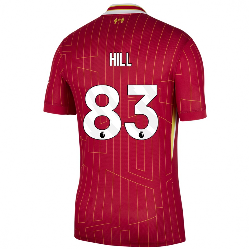 Kids Football Thomas Hill #83 Red Yellow White Home Jersey 2024/25 T-Shirt Australia