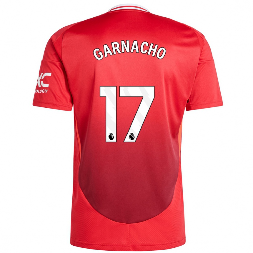 Kids Football Alejandro Garnacho #17 Bright Red Home Jersey 2024/25 T-Shirt Australia